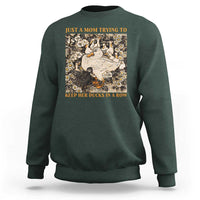 Just A Mom Trying To Keep Her Ducks In A Row Sweatshirt Funny Duck Mom