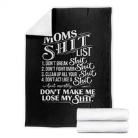 Mom Shit List Throw Blanket Funny Mom Life Sarcastic Mothers Day