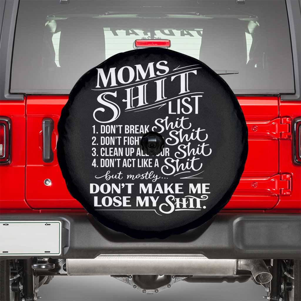 Mom Shit List Spare Tire Cover Funny Mom Life Sarcastic Mothers Day