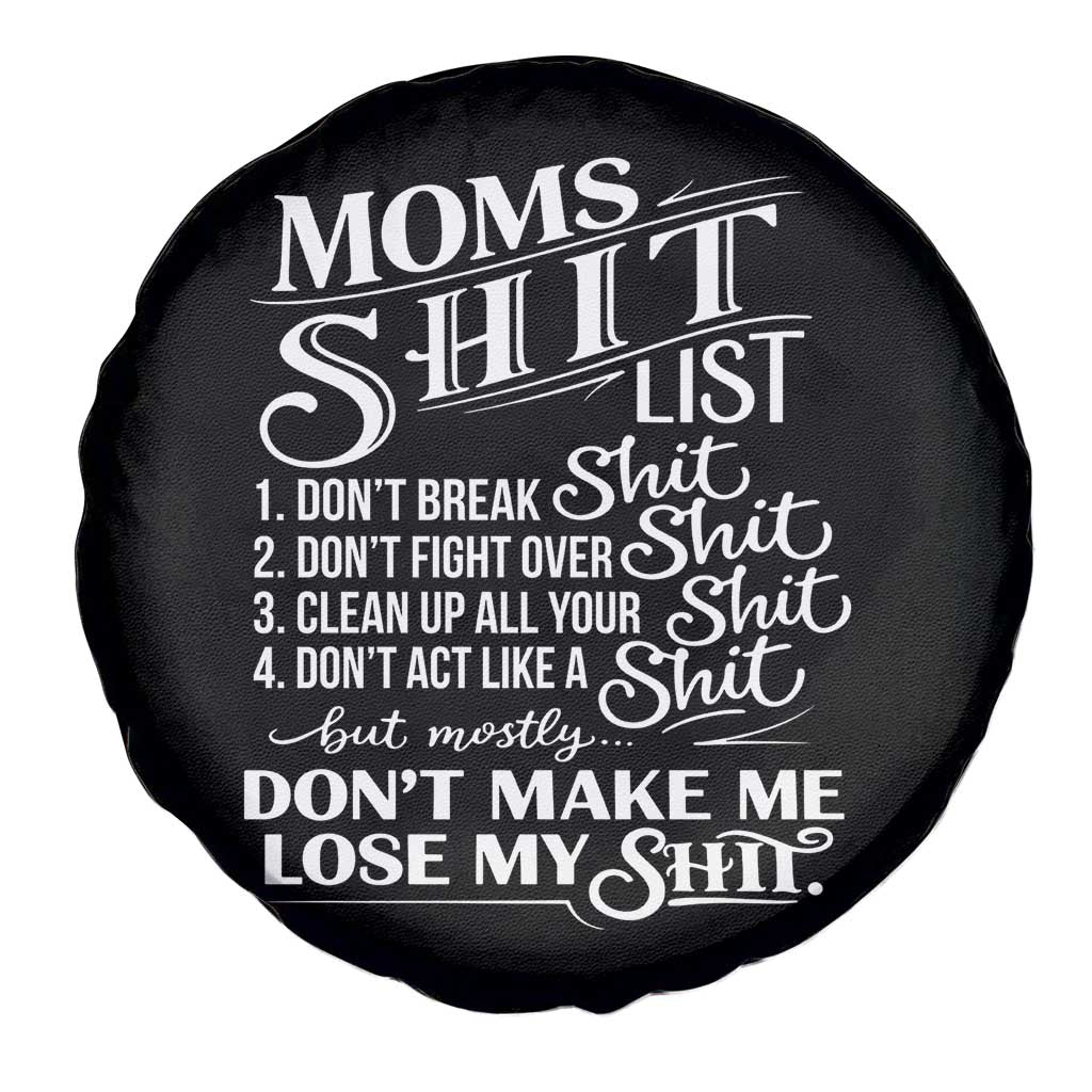 Mom Shit List Spare Tire Cover Funny Mom Life Sarcastic Mothers Day