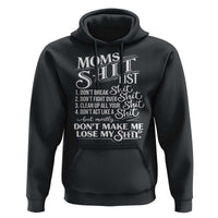 Mom Shit List Hoodie Funny Mom Life Sarcastic Mothers Day