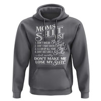 Mom Shit List Hoodie Funny Mom Life Sarcastic Mothers Day