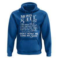 Mom Shit List Hoodie Funny Mom Life Sarcastic Mothers Day
