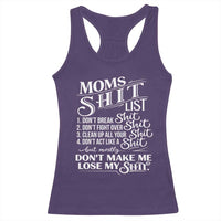 Mom Shit List Racerback Tank Top Funny Mom Life Sarcastic Mothers Day