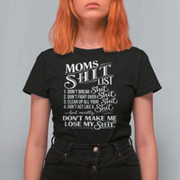 Mom Shit List T Shirt For Women Funny Mom Life Sarcastic Mothers Day