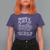 Mom Shit List T Shirt For Women Funny Mom Life Sarcastic Mothers Day