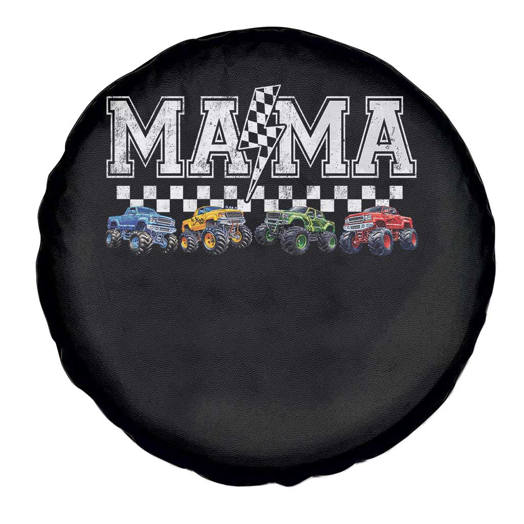 Monster Truck Mama Spare Tire Cover Funny Truck Mom Checkered Mother's Day