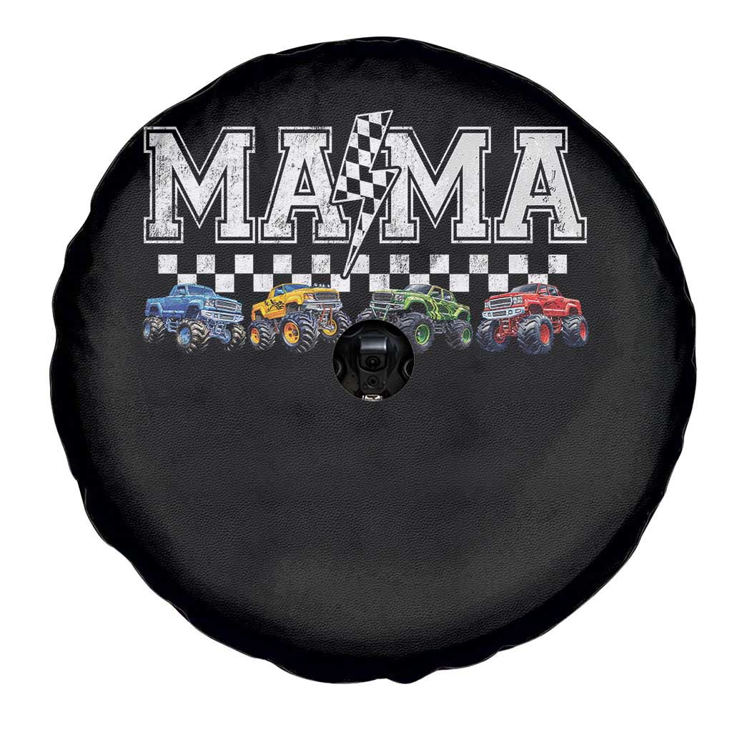 Monster Truck Mama Spare Tire Cover Funny Truck Mom Checkered Mother's Day