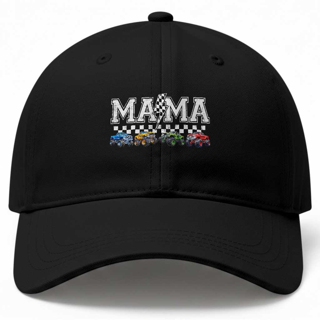 Monster Truck Mama Baseball Cap Funny Truck Mom Checkered Mother's Day