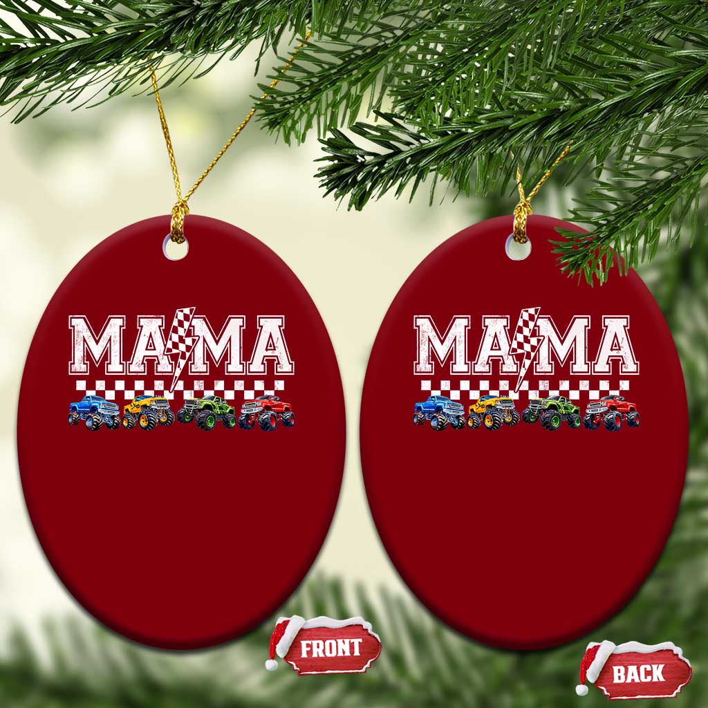 Monster Truck Mama Ceramic Ornament Funny Truck Mom Checkered Mother's Day
