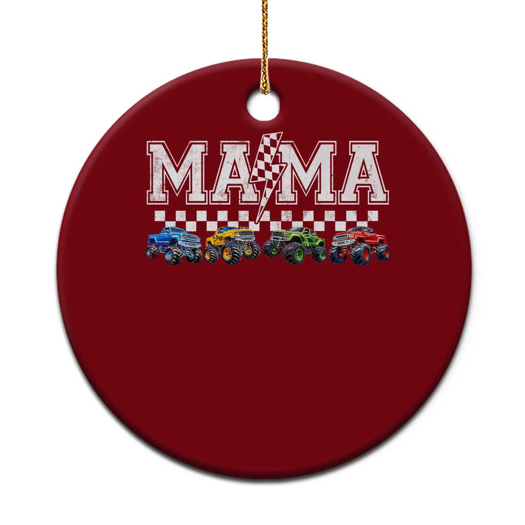 Monster Truck Mama Ceramic Ornament Funny Truck Mom Checkered Mother's Day