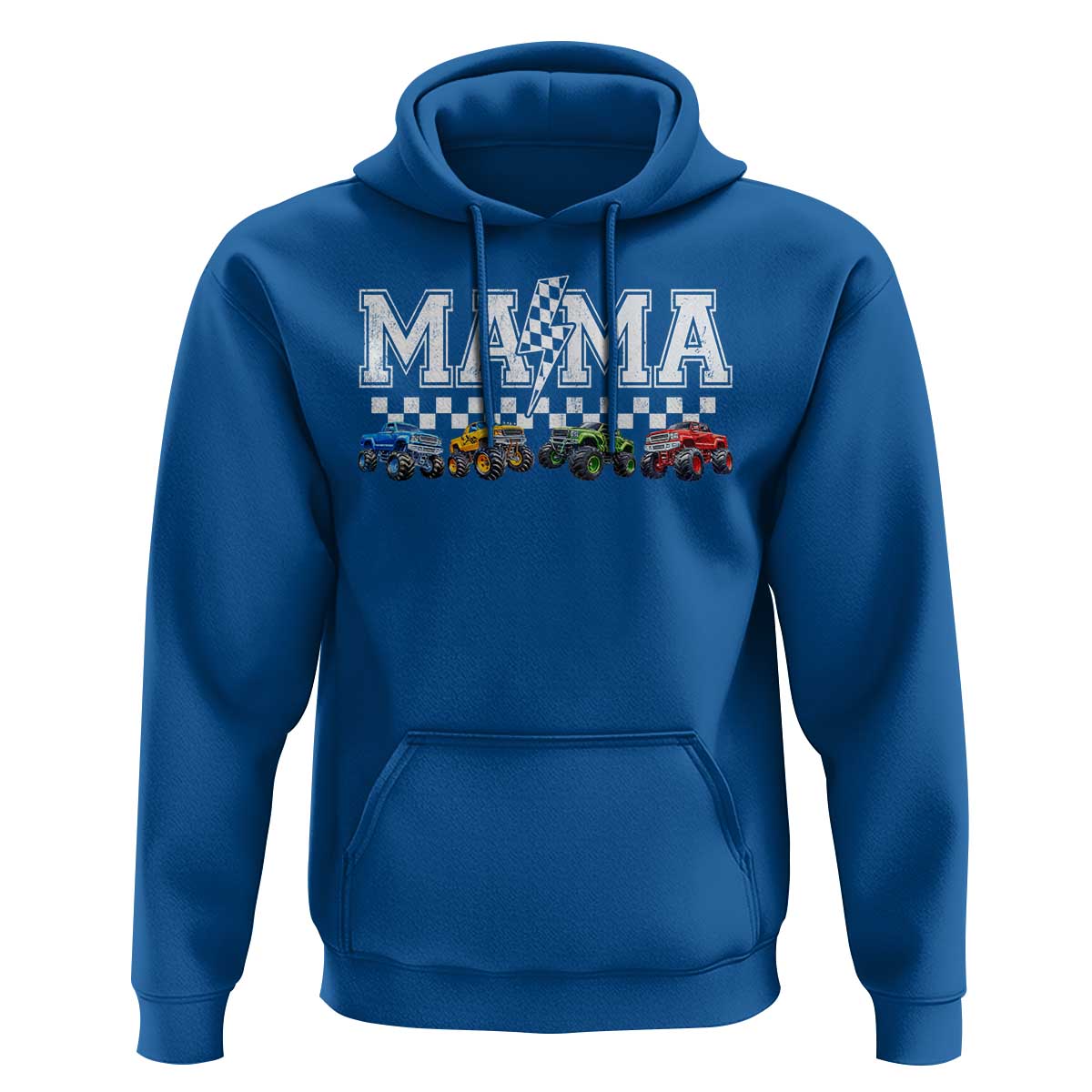 Monster Truck Mama Hoodie Funny Truck Mom Checkered Mother's Day
