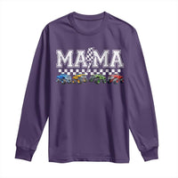 Monster Truck Mama Long Sleeve Shirt Funny Truck Mom Checkered Mother's Day