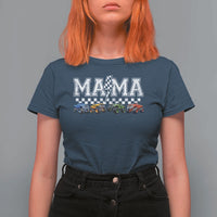 Monster Truck Mama T Shirt For Women Funny Truck Mom Checkered Mother's Day