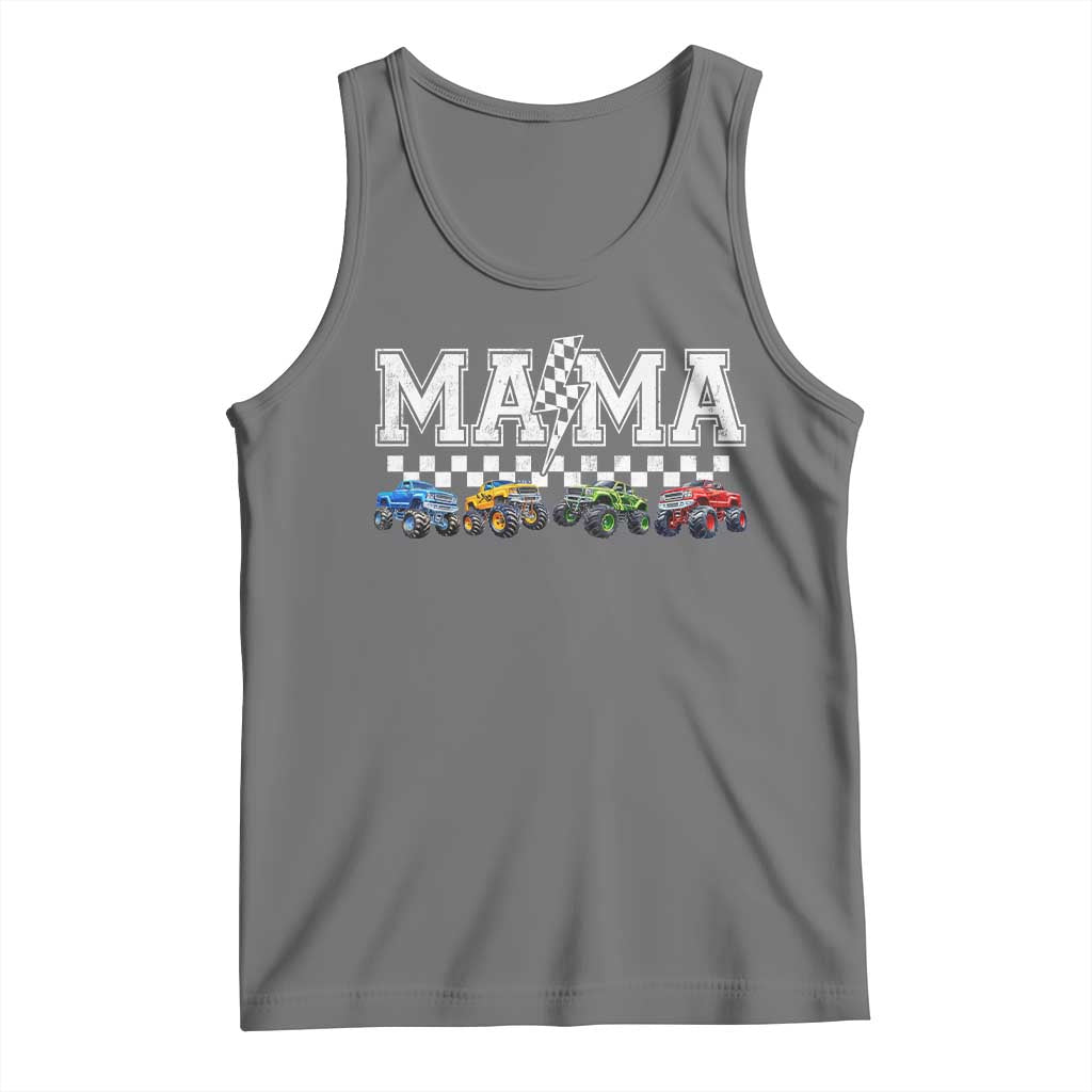 Monster Truck Mama Tank Top Funny Truck Mom Checkered Mother's Day