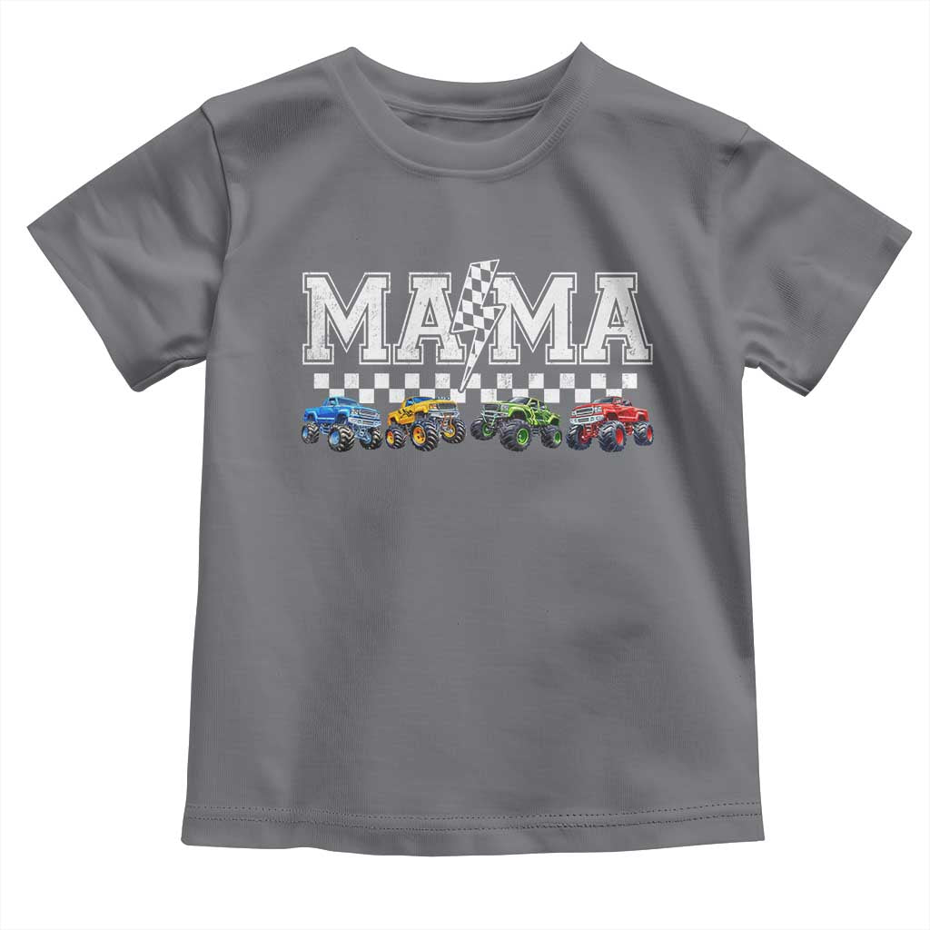 Monster Truck Mama Toddler T Shirt Funny Truck Mom Checkered Mother's Day