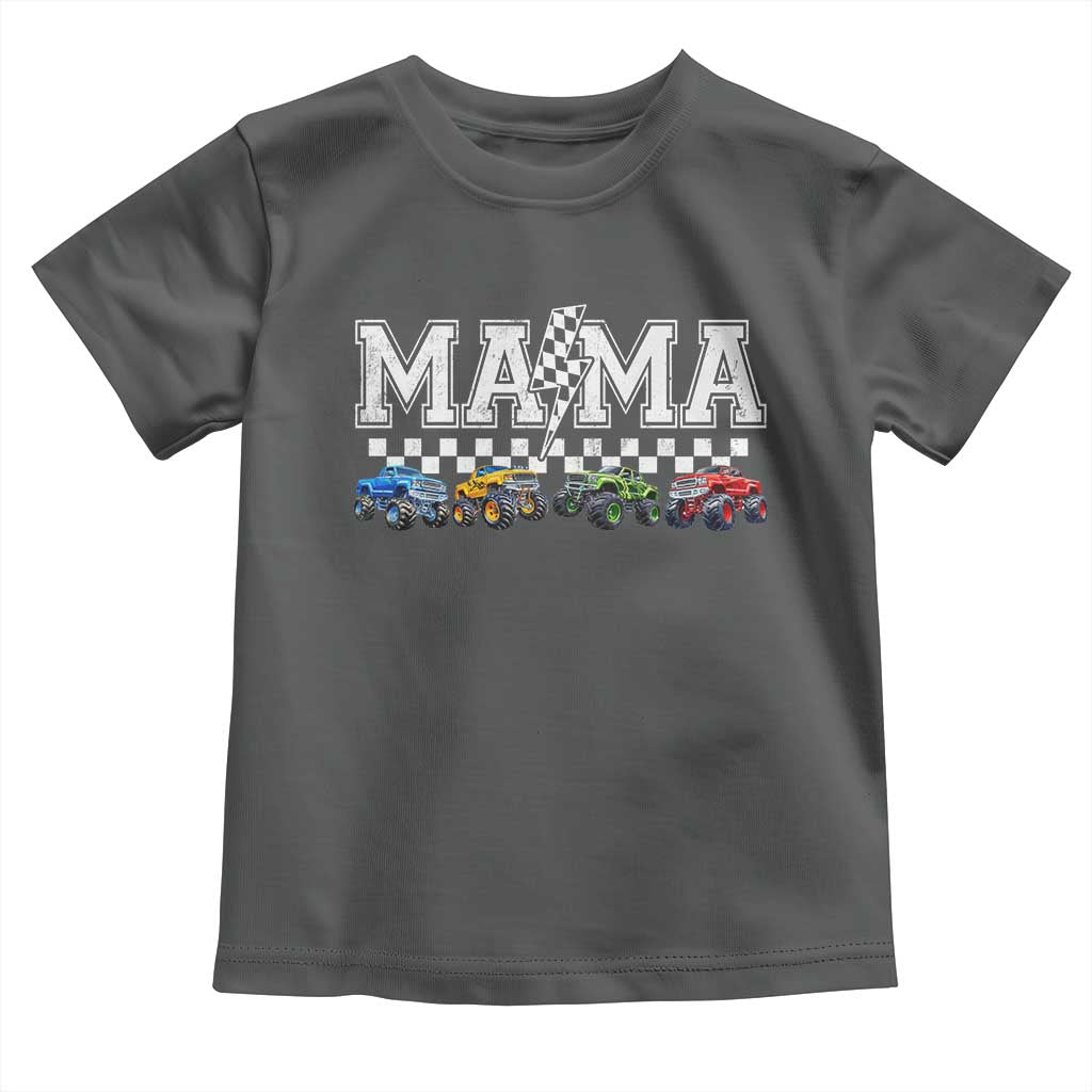 Monster Truck Mama Toddler T Shirt Funny Truck Mom Checkered Mother's Day