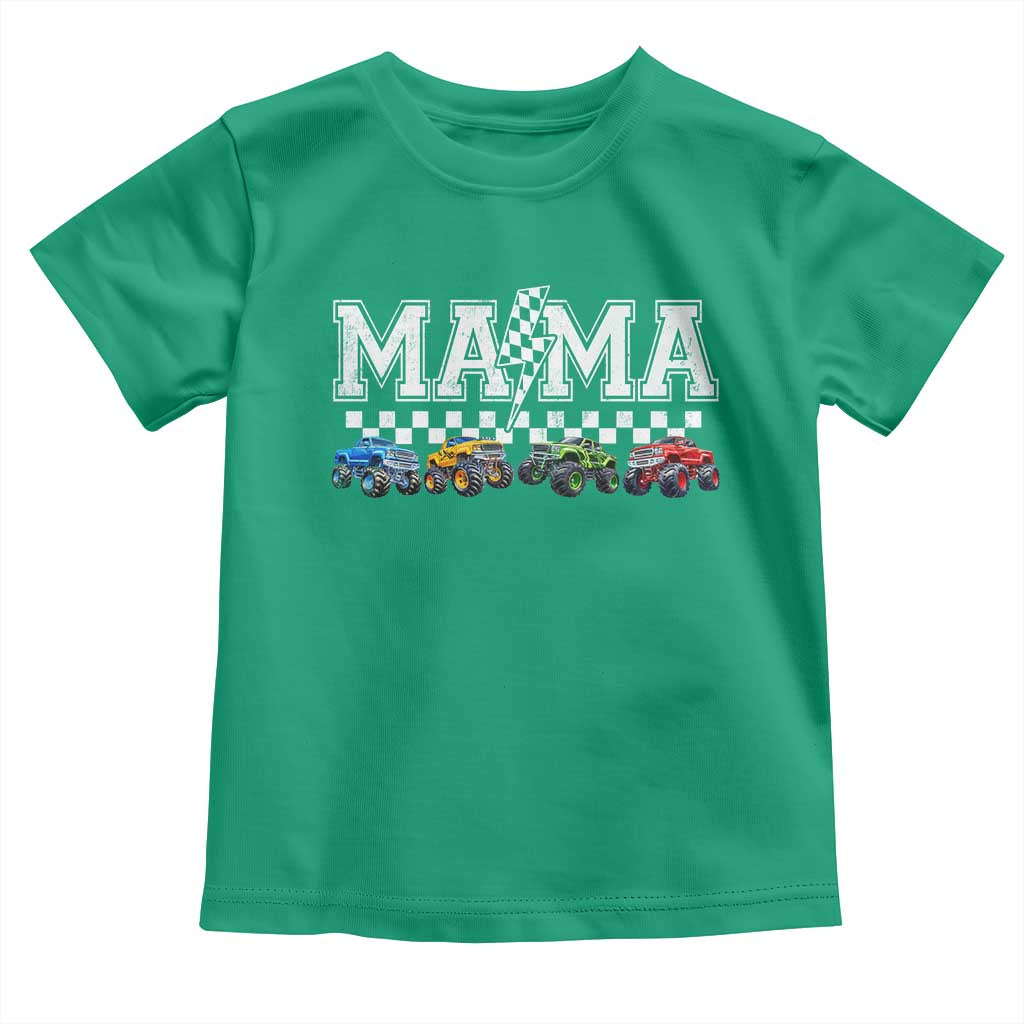 Monster Truck Mama Toddler T Shirt Funny Truck Mom Checkered Mother's Day