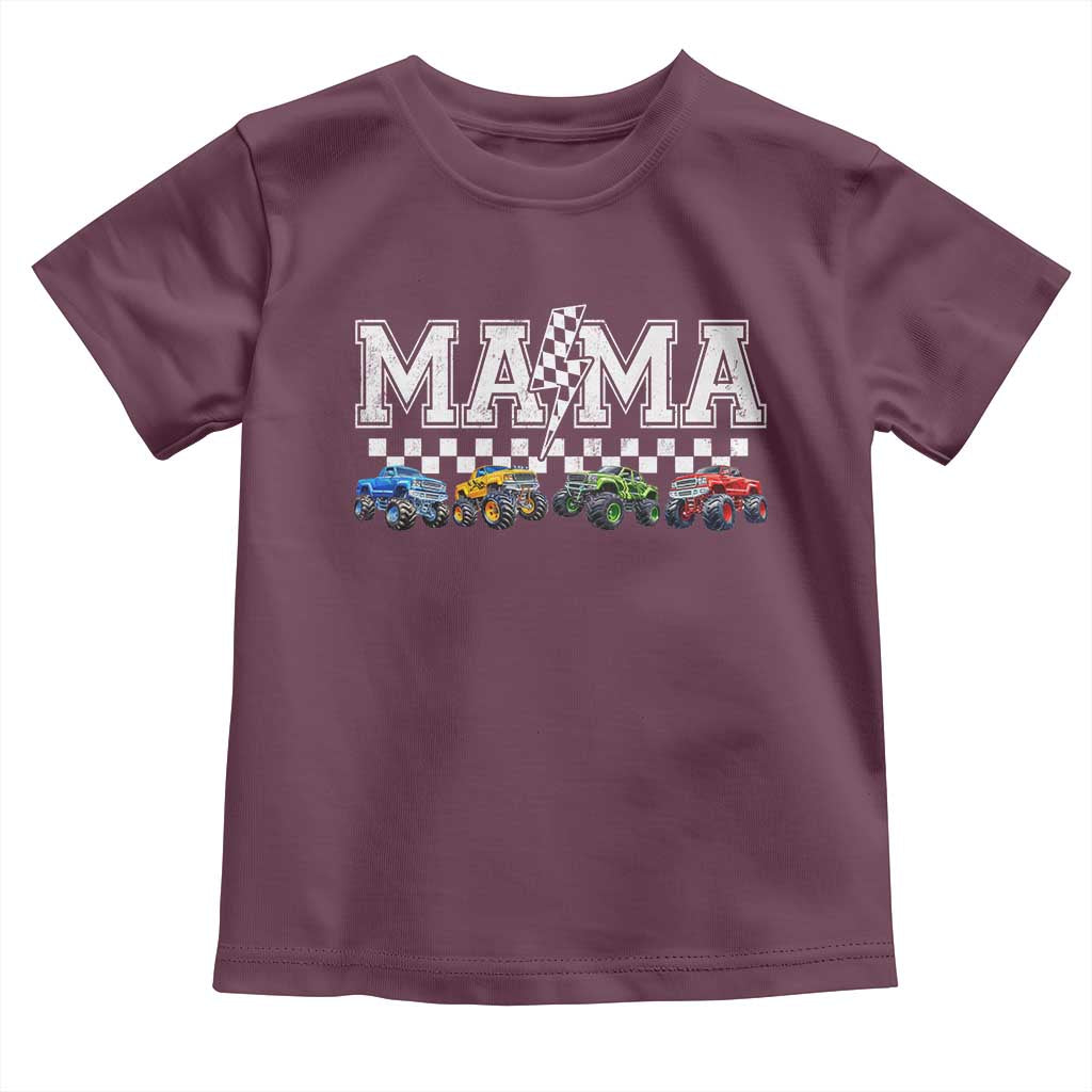 Monster Truck Mama Toddler T Shirt Funny Truck Mom Checkered Mother's Day