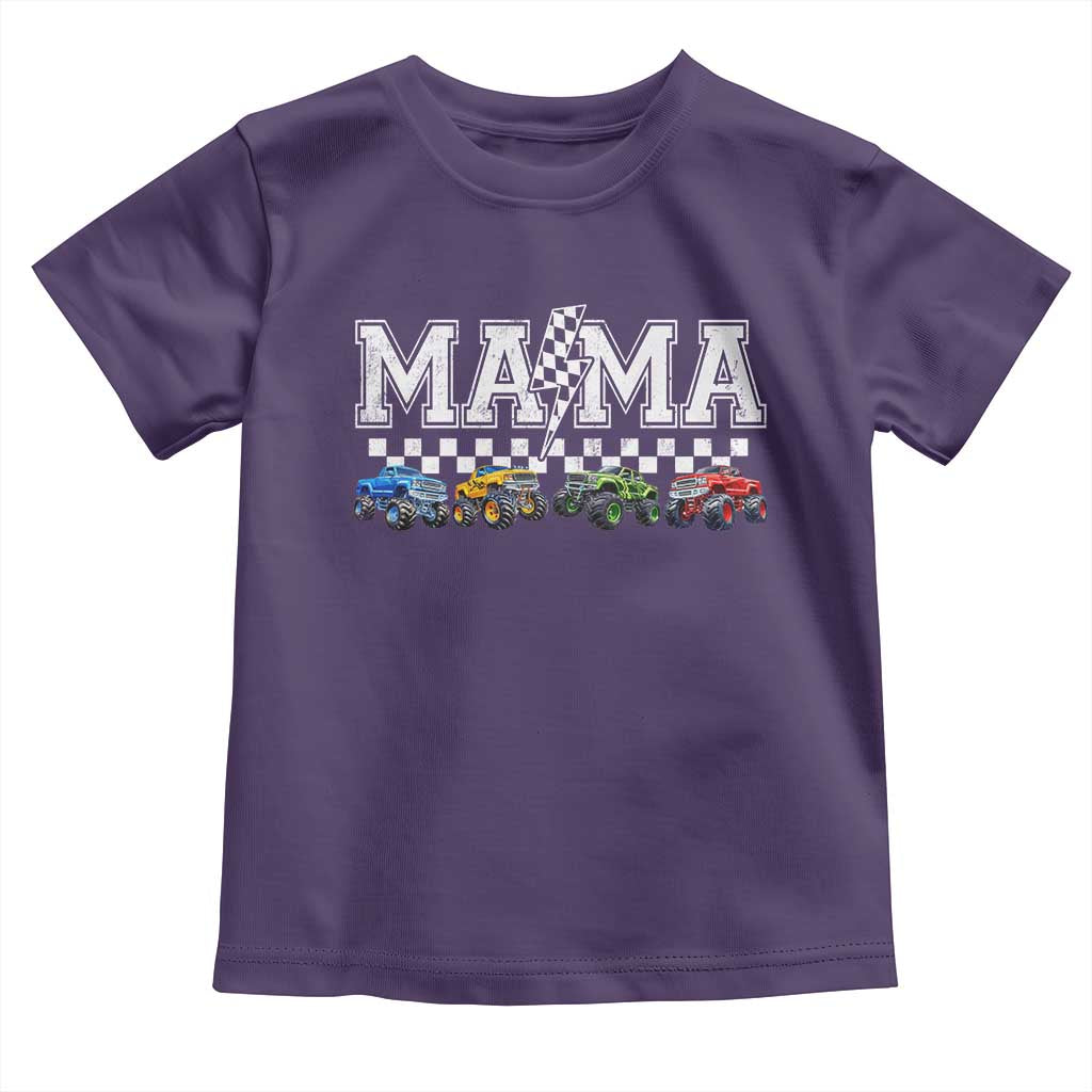 Monster Truck Mama Toddler T Shirt Funny Truck Mom Checkered Mother's Day