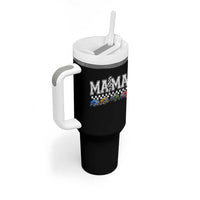 Monster Truck Mama Tumbler With Handle Funny Truck Mom Checkered Mother's Day