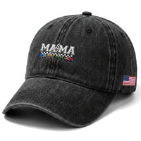 Monster Truck Mama Washed Cotton Baseball Cap Funny Truck Mom Checkered Mother's Day