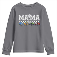 Monster Truck Mama Youth Sweatshirt Funny Truck Mom Checkered Mother's Day