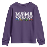 Monster Truck Mama Youth Sweatshirt Funny Truck Mom Checkered Mother's Day