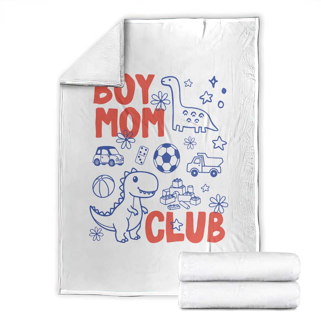 Boy Mom Club Throw Blanket Mom Of Boys Dinosaur Kids Toy Doodles