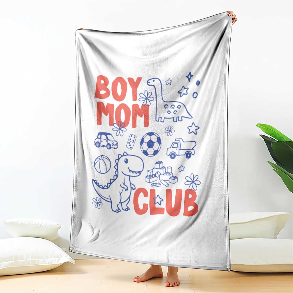 Boy Mom Club Throw Blanket Mom Of Boys Dinosaur Kids Toy Doodles