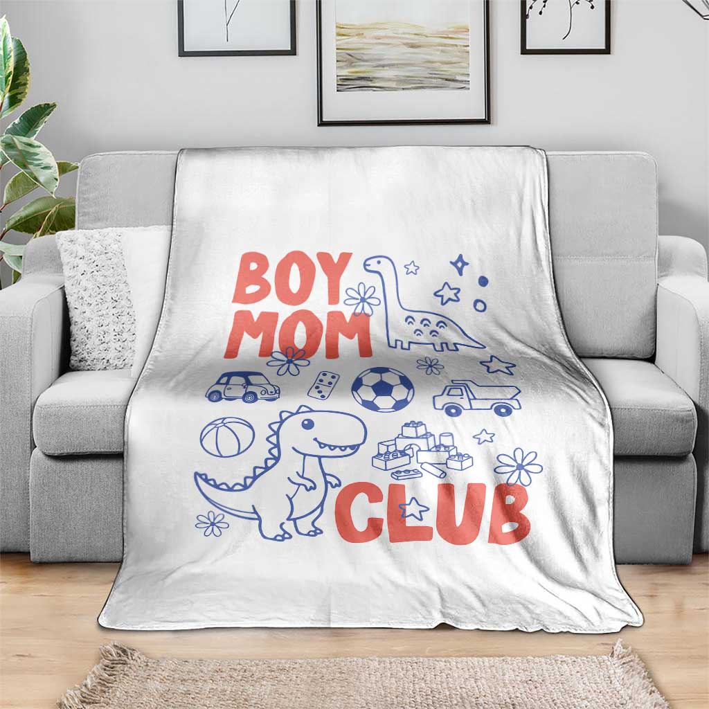Boy Mom Club Throw Blanket Mom Of Boys Dinosaur Kids Toy Doodles