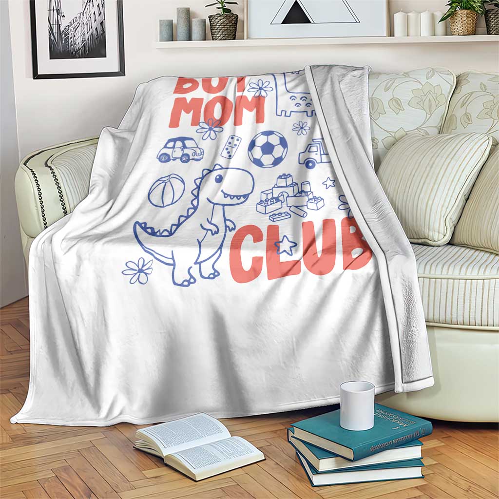 Boy Mom Club Throw Blanket Mom Of Boys Dinosaur Kids Toy Doodles