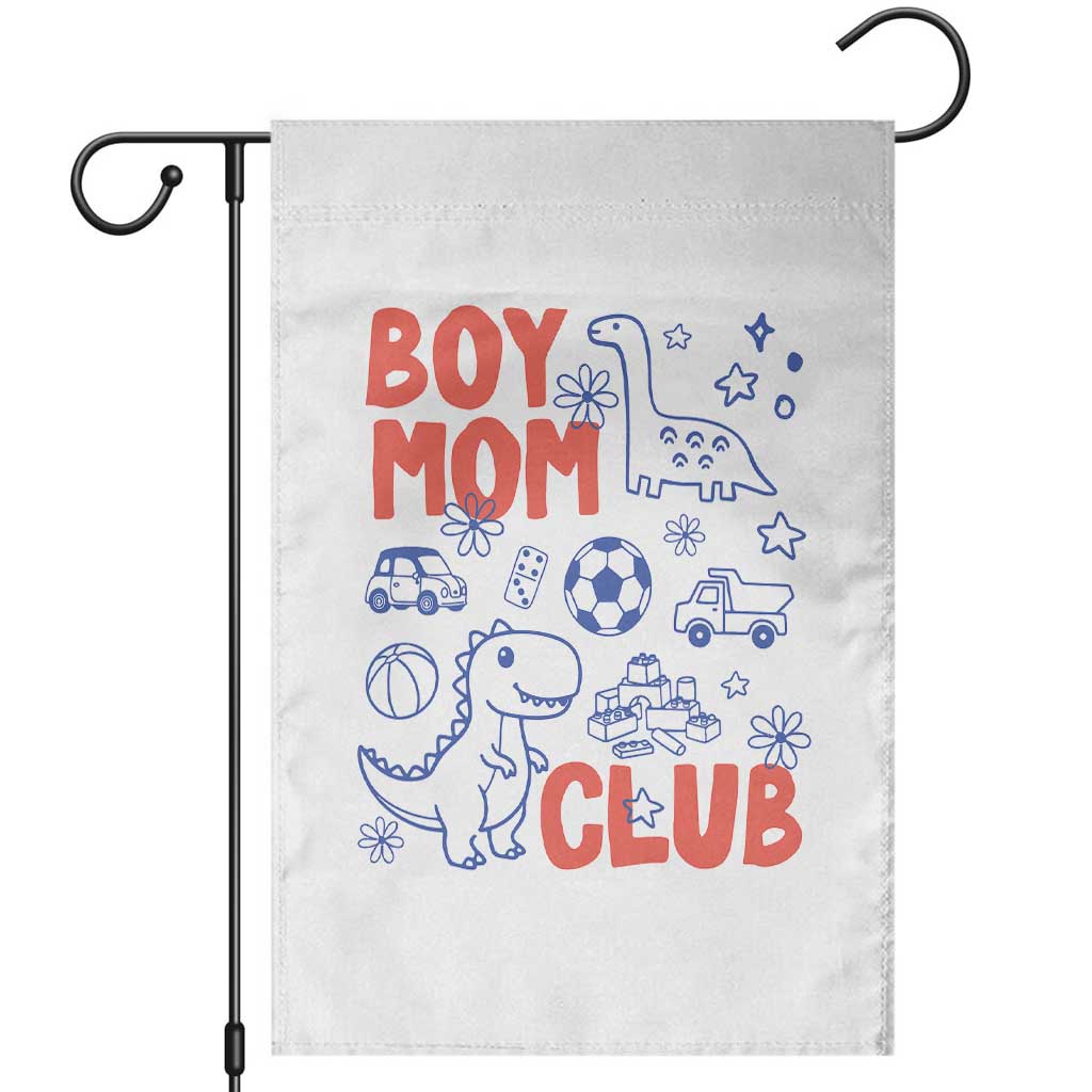 Boy Mom Club Garden Flag Mom Of Boys Dinosaur Kids Toy Doodles