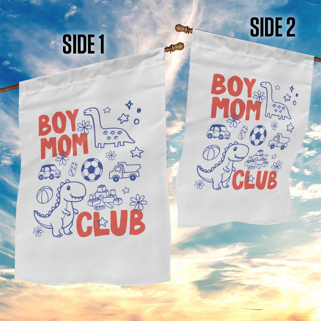 Boy Mom Club Garden Flag Mom Of Boys Dinosaur Kids Toy Doodles
