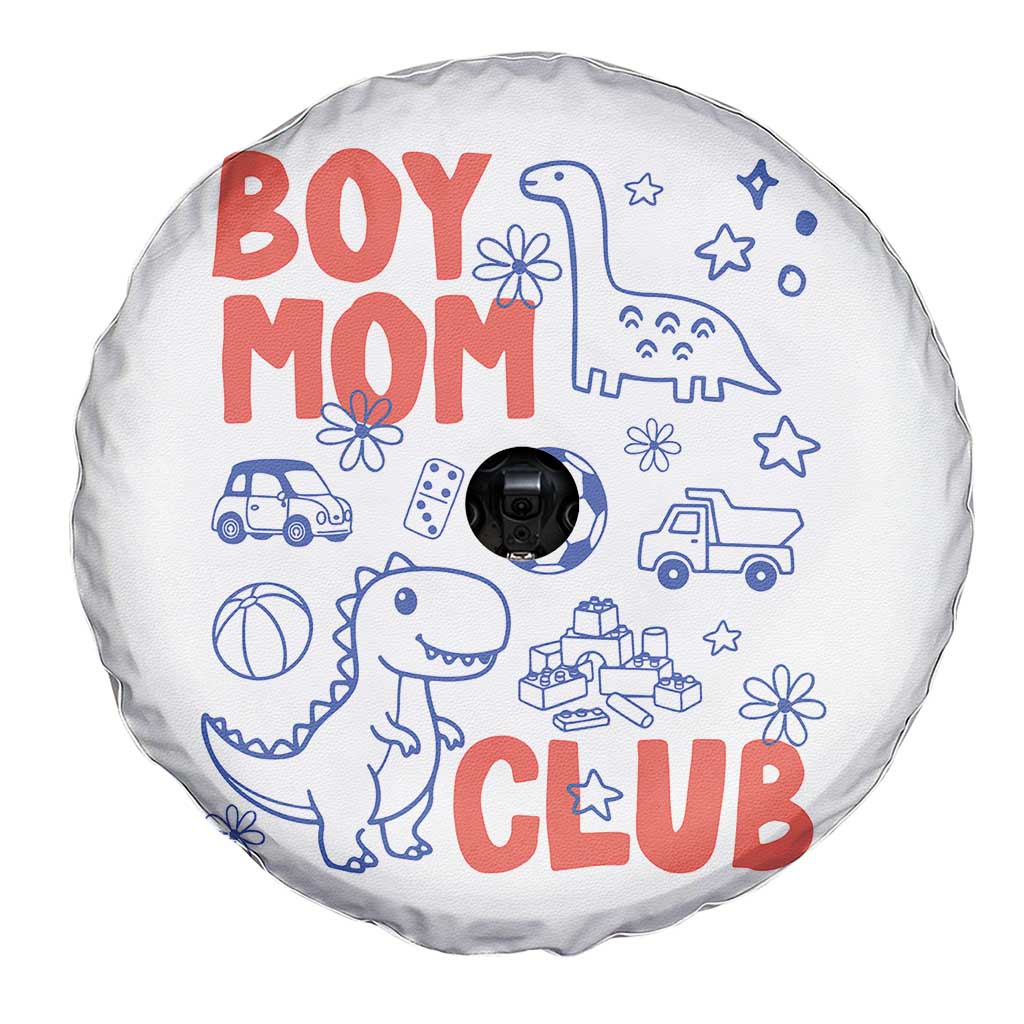 Boy Mom Club Spare Tire Cover Mom Of Boys Dinosaur Kids Toy Doodles