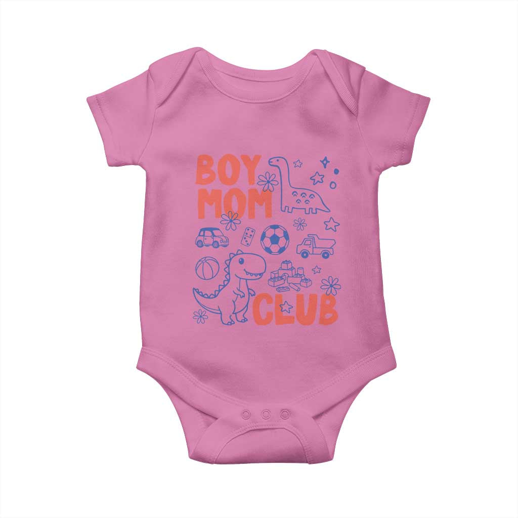 Boy Mom Club Baby Onesie Mom Of Boys Dinosaur Kids Toy Doodles