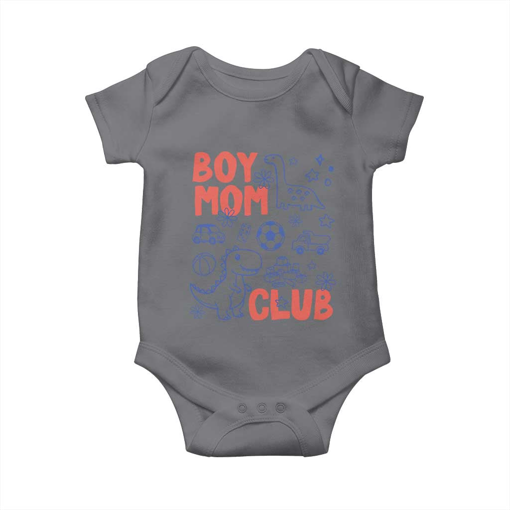 Boy Mom Club Baby Onesie Mom Of Boys Dinosaur Kids Toy Doodles