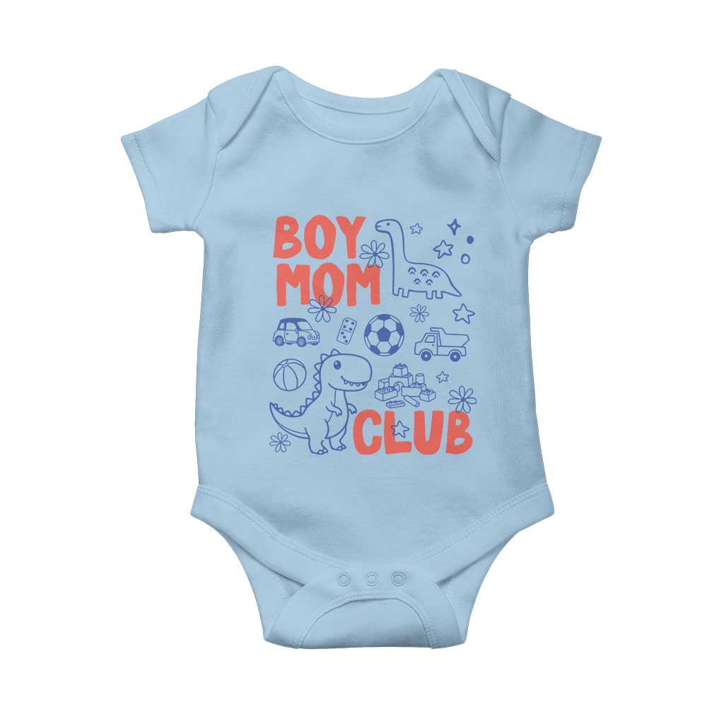 Boy Mom Club Baby Onesie Mom Of Boys Dinosaur Kids Toy Doodles