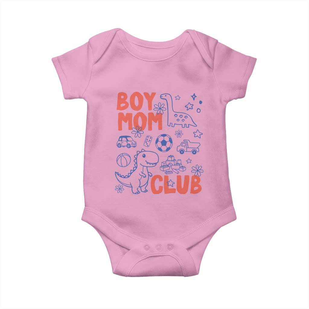 Boy Mom Club Baby Onesie Mom Of Boys Dinosaur Kids Toy Doodles