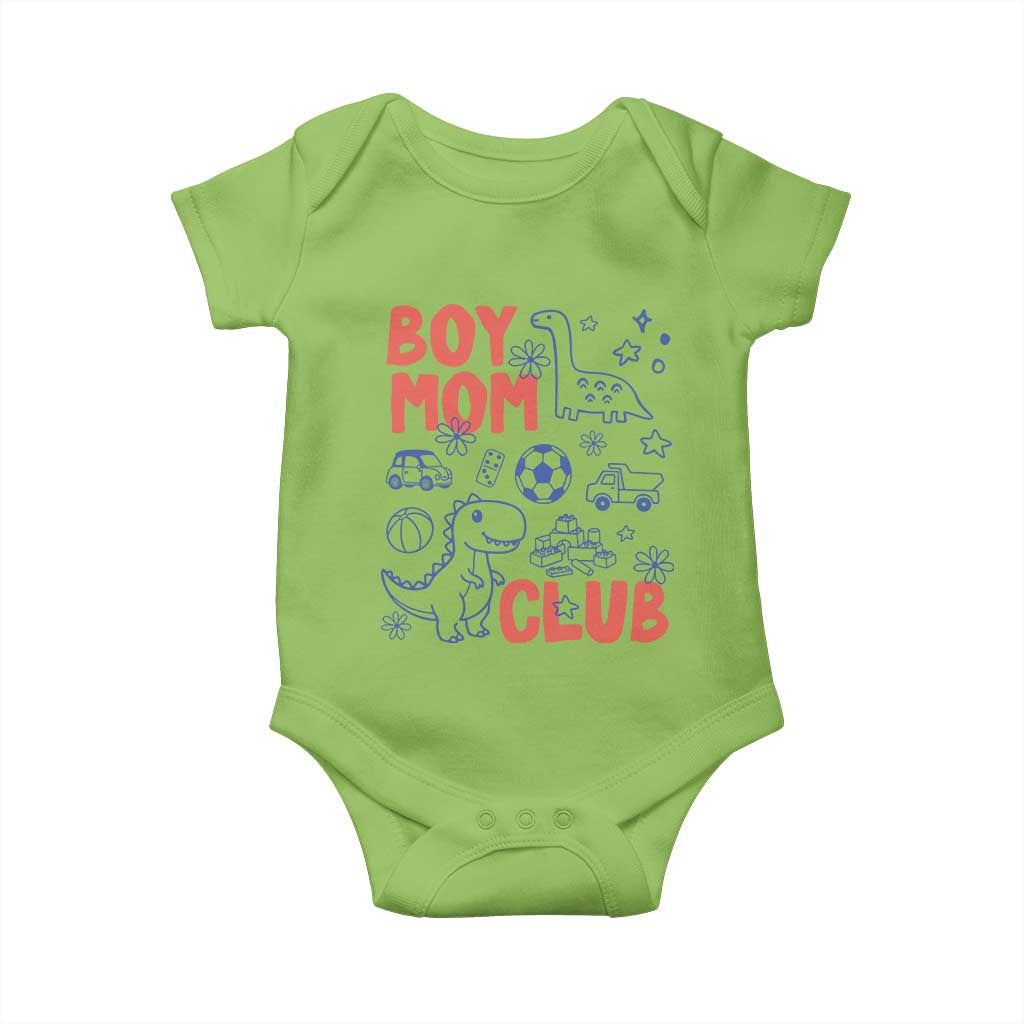 Boy Mom Club Baby Onesie Mom Of Boys Dinosaur Kids Toy Doodles