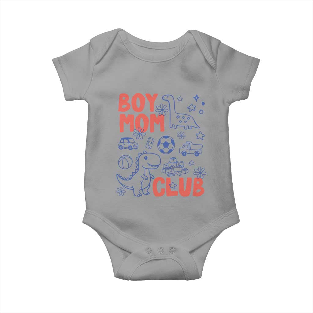 Boy Mom Club Baby Onesie Mom Of Boys Dinosaur Kids Toy Doodles