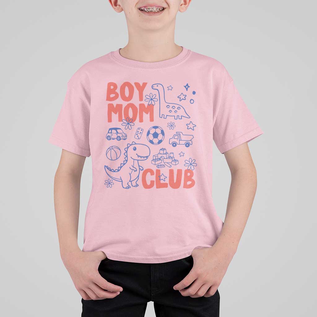 Boy Mom Club T Shirt For Kid Mom Of Boys Dinosaur Kids Toy Doodles