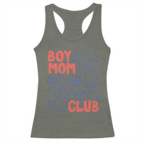 Boy Mom Club Racerback Tank Top Mom Of Boys Dinosaur Kids Toy Doodles