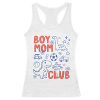 Boy Mom Club Racerback Tank Top Mom Of Boys Dinosaur Kids Toy Doodles