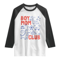 Boy Mom Club Raglan Shirt Mom Of Boys Dinosaur Kids Toy Doodles