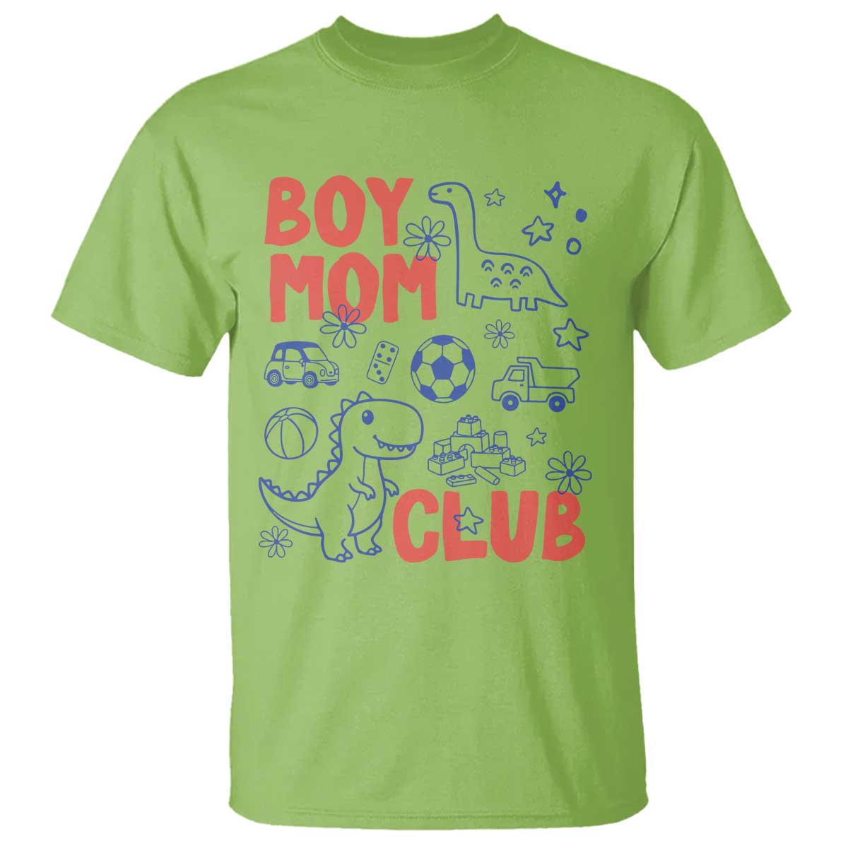 Boy Mom Club T Shirt Mom Of Boys Dinosaur Kids Toy Doodles