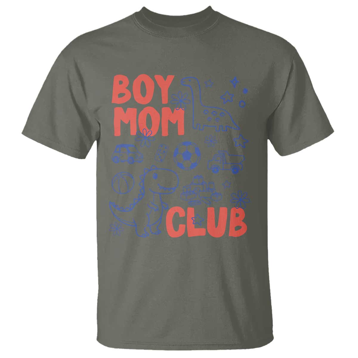 Boy Mom Club T Shirt Mom Of Boys Dinosaur Kids Toy Doodles
