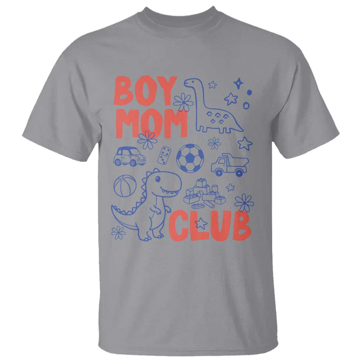 Boy Mom Club T Shirt Mom Of Boys Dinosaur Kids Toy Doodles
