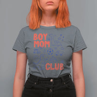 Boy Mom Club T Shirt For Women Mom Of Boys Dinosaur Kids Toy Doodles