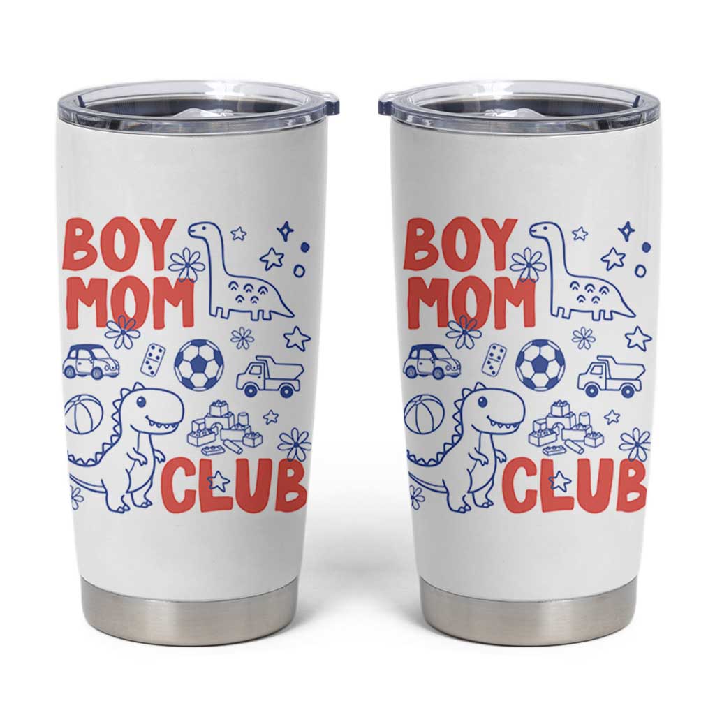Boy Mom Club Tumbler Cup Mom Of Boys Dinosaur Kids Toy Doodles